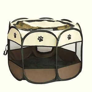 1pc Foldable Paw Pattern Pet Cage For Dog And Cat For Sleeping
